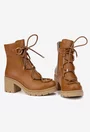 Botine dama maro din piele naturala