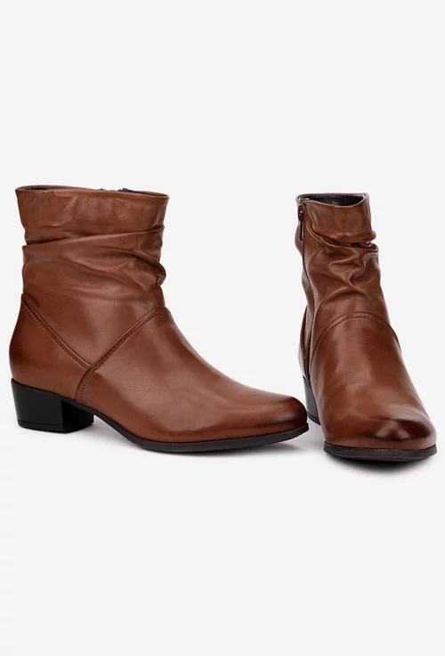 Botine dama maro din piele naturala cu toc