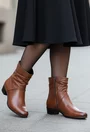 Botine dama maro din piele naturala cu toc