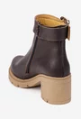 Botine dama maro din piele texturata