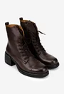 Botine dama maro inchis din piele naturala