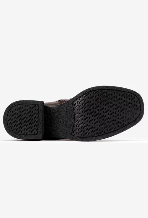Botine dama maro inchis din piele naturala