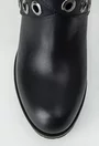 Botine dama navy din piele naturala cu barete cu tinte Tiffany