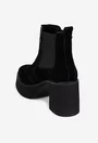 Botine dama negre din piele intoarsa