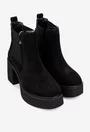 Botine dama negre din piele intoarsa