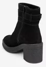 Botine dama negre din piele intoarsa