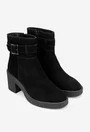 Botine dama negre din piele intoarsa