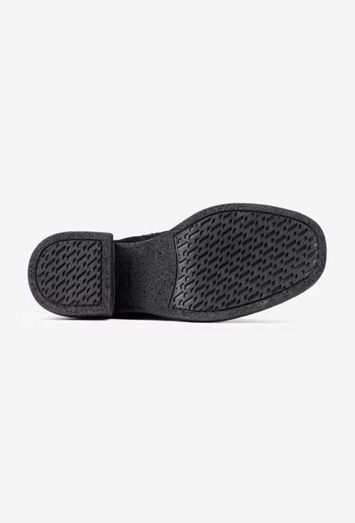 Botine dama negre din piele intoarsa