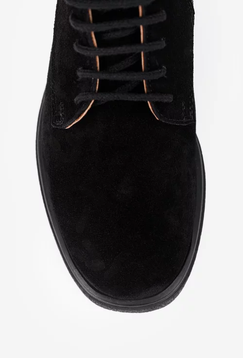 Botine dama negre din piele intoarsa