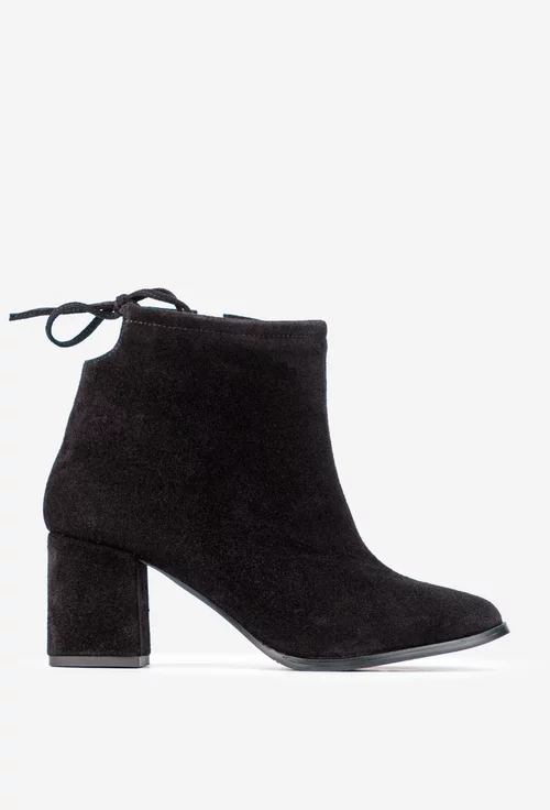 Botine dama negre din piele intoarsa picture - 2
