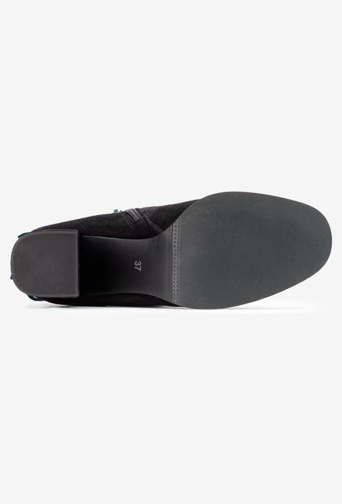 Botine dama negre din piele intoarsa picture - 4
