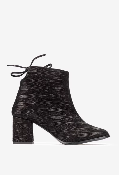 Botine dama negre din piele intoarsa picture - 3
