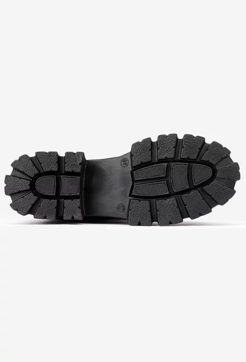 Botine dama negre din piele intoarsa cu elastic