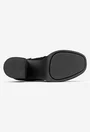 Botine dama negre din piele intoarsa cu fermoar decorativ auriu