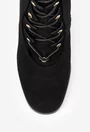 Botine dama negre din piele intoarsa cu toc