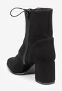 Botine dama negre din piele intoarsa cu toc