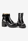 Botine dama negre din piele lacuita