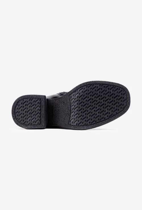 Botine dama negre din piele lacuita