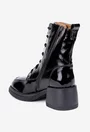 Botine dama negre din piele lacuita