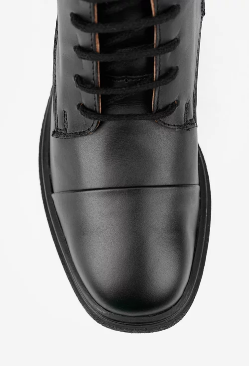 Botine dama negre din piele naturala