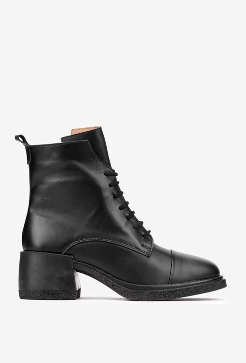 Botine dama negre din piele naturala