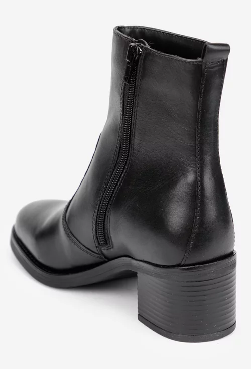 Botine dama negre din piele naturala