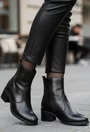 Botine dama negre din piele naturala