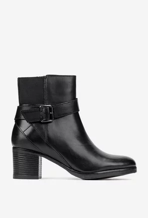 Botine dama negre din piele naturala