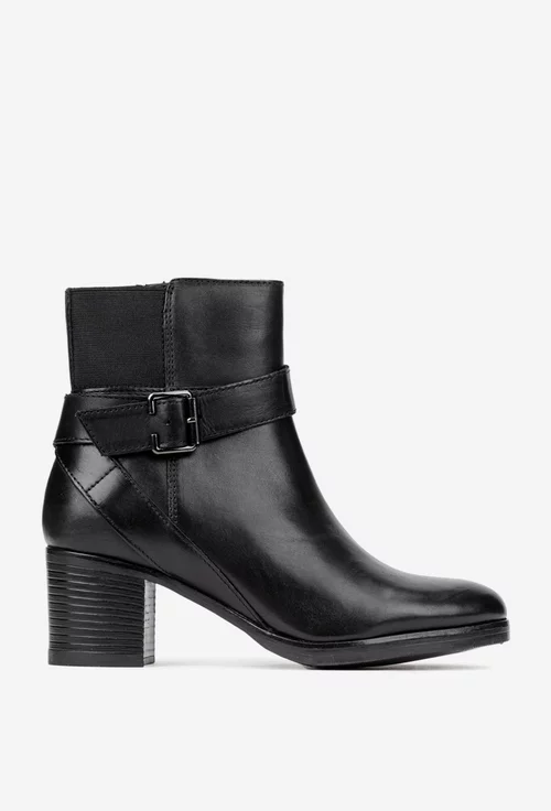 Botine dama negre din piele naturala