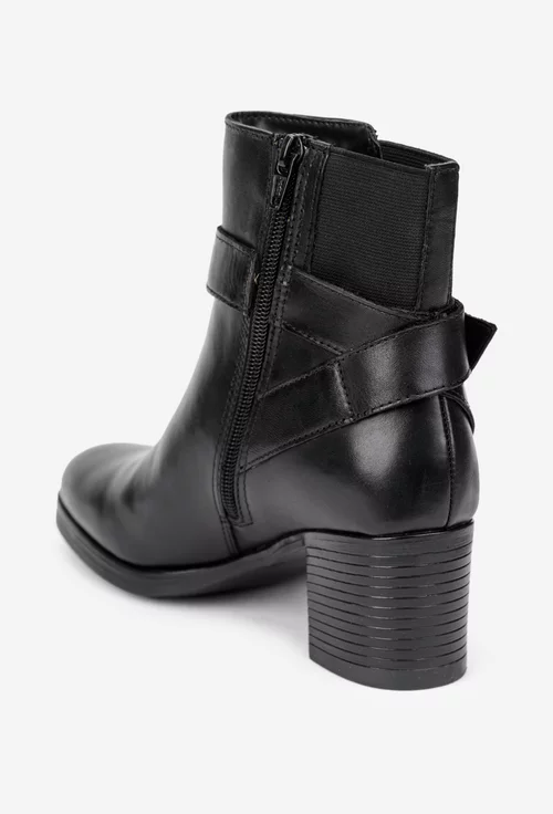 Botine dama negre din piele naturala
