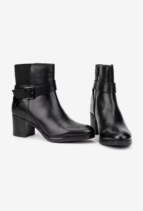 Botine dama negre din piele naturala