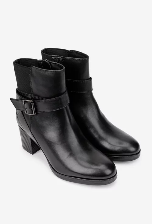 Botine dama negre din piele naturala