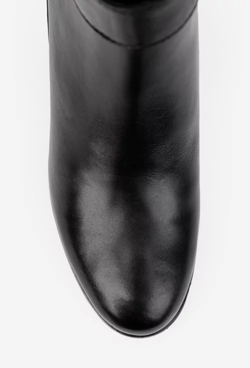 Botine dama negre din piele naturala