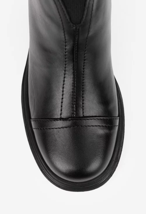 Botine dama negre din piele naturala