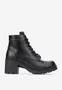 Botine dama negre din piele naturala