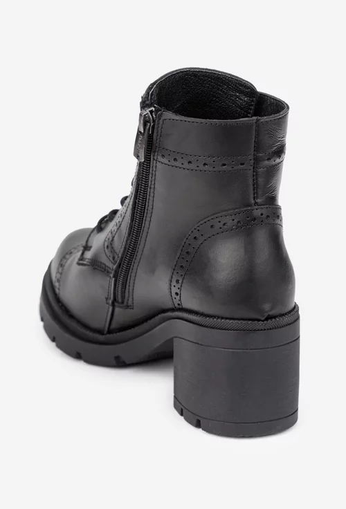 Botine dama negre din piele naturala