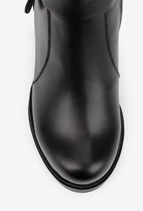 Botine dama negre din piele naturala