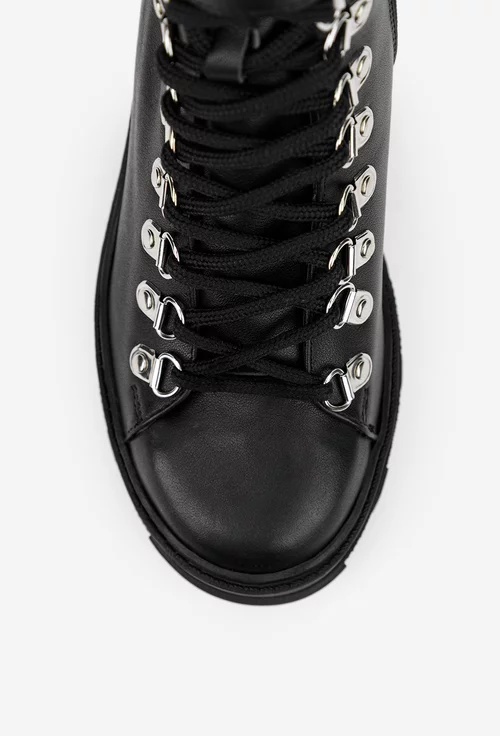 Botine dama negre din piele naturala