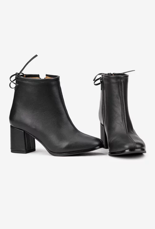 Botine dama negre din piele naturala