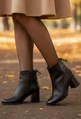 Botine dama negre din piele naturala