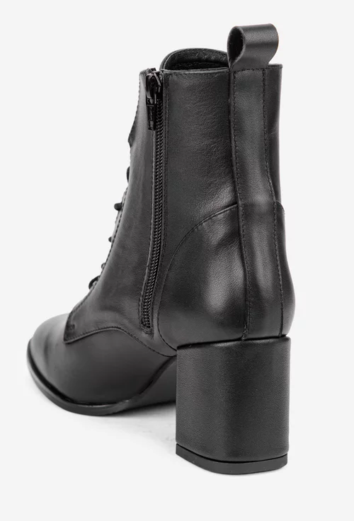 Botine dama negre din piele naturala