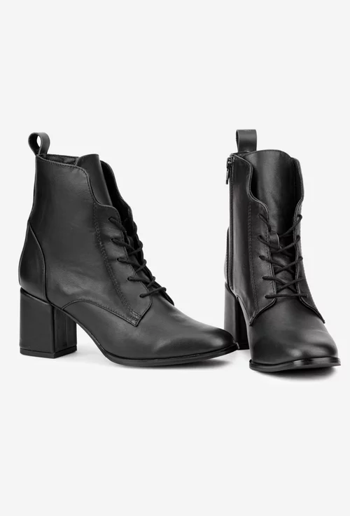 Botine dama negre din piele naturala