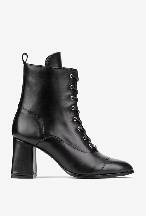 Botine dama negre din piele naturala