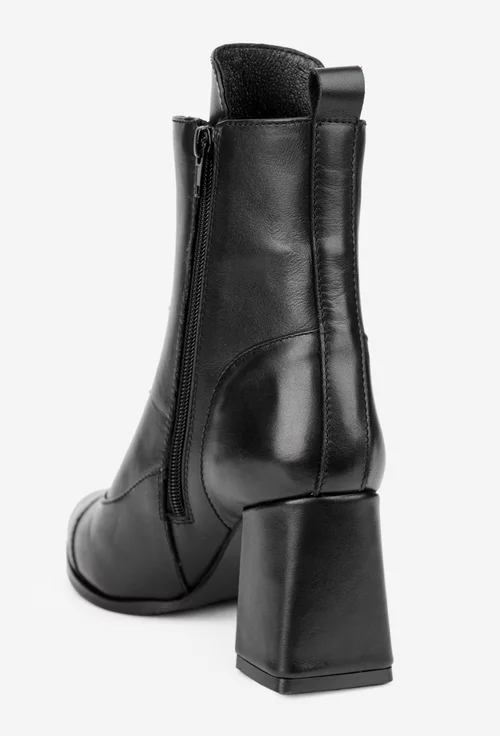 Botine dama negre din piele naturala