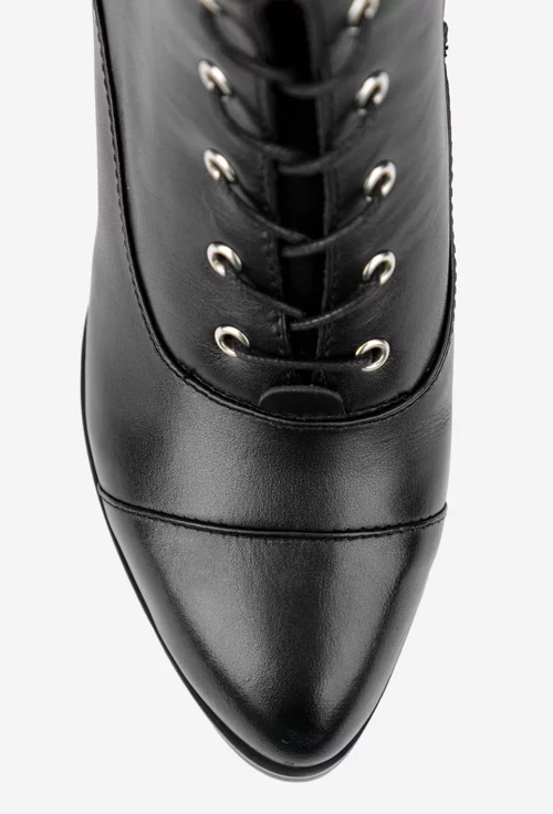 Botine dama negre din piele naturala