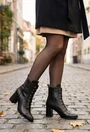 Botine dama negre din piele naturala