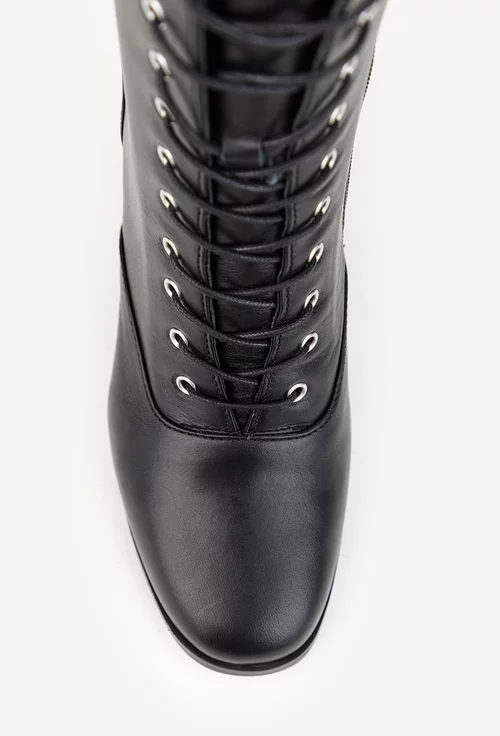 Botine dama negre din piele naturala picture - 6