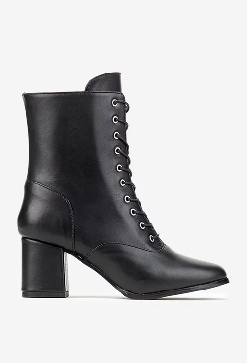 Botine dama negre din piele naturala picture - 2