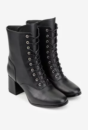 Botine dama negre din piele naturala