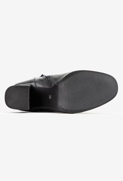 Botine dama negre din piele naturala picture - 4